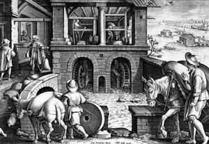 フィリップスガレ、1580〜1605年に刻まれた新しいレペルタのWATERMILLプレート10 作： Jan van der Straet